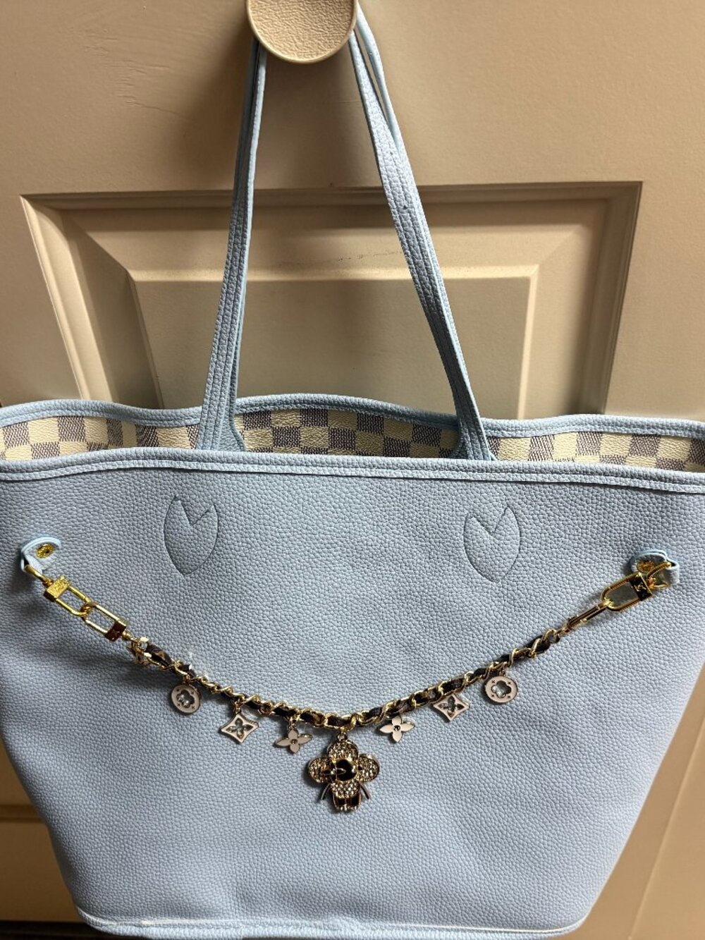 STUNNING Real Leather Reversible Tote (Inside Out NF Style)-AS IS!